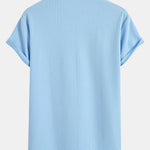 Muscle Fit Notch Ribbed Arc Hem T-Shirt