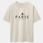 Paris City Print Drop Shoulder Oversize T-Shirt