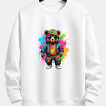 Splash Colorful Bear Print Relax Fit Sweatshirt