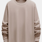 Basic Long Sleeve Heavy Weight Arc Hem T-Shirt