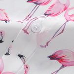 Flamingo Print Button Up Shirt & Swim Shorts