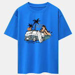 Car Island Print Drop Shoulder Oversize T-Shirt
