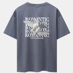 Romantic Doves Back Print Drop Shoulder Oversize T-Shirt