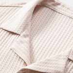 Short Sleeve Knitted Waffle Cuban Shirt & Straight Leg Linen Pants