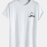 Mountain Graphic Print Cotton Arc Hem T-Shirt