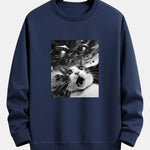 Universe UFO Cat Print Relax Fit Sweatshirt