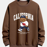 California Fashion Bear Print Relax Fit Sweatshirt
