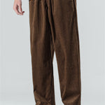 Long Sleeved Contrast Corduroy Hooded Shirt & Straight Leg Corduroy Pants