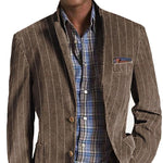 Men's Vintage Striped Lapel Single-Breasted Blazer