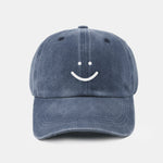 Smiling Face Pattern Neutral Casual Washed Cotton Baseball Cap