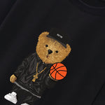 Basketball Bear Print Drop Shoulder Oversize T-Shirt