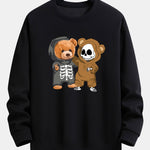 Skeleton Bear Print Relax Fit Sweatshirt