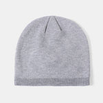 2 Pieces Solid Color Outdoor Cycling Warm Knit Beanie Hat