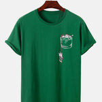Cat In Pocket Print T-Shirt