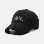Hello Weekend Embroidery Teddy Plush Baseball Cap