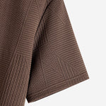 Geometric Jacquard Short Sleeve Arc Hem T-Shirt