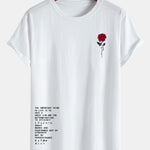 Slogan Rose Print Cotton Arc Home T-Shirt