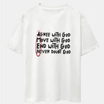 Circled Slogan Print Drop Shoulder Oversize T-Shirt