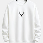 Silhouette Head Deer Print Relax Fit Sweatshirt