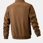Suede Bomber Jacket With Quilted Liner