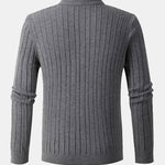 Braided Mock Neck Quarter Zip Sweater