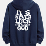 Slogan Back Print Relax Fit Hoodie