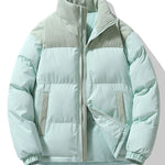 Corduroy Patchwork Puffer Jacket