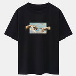 Create Adam Print Heavy Weight Oversize T-Shirt & Corduroy Shorts