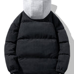 2 In 1 Corduroy Zip Up Hooded Puffer Coat