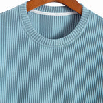 Knitted Waffle Arc Hem T-Shirt