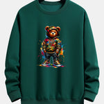 Color Splash Ink Camouflage Bear Print Relax Fit Sweatshirt