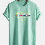 Regular Fit Monaco Slogan Print Cotton T-Shirt
