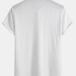 Short Sleeve Knitted Letter Textured Polo