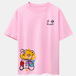 Graffiti Bear Print Drop Shoulder Oversize T-Shirt & Graffiti Bear Print Man Mid Length Shorts