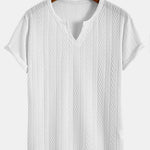 Muscle Fit Geometric Jacquard Notch T-Shirt