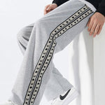 Side Webbing Panel Relax Fit Straight Leg Trousers