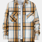 Double Pockets Flannel Plaid Overshirt