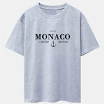 Monaco Slogan Print Drop Shoulder Oversize T-Shirt