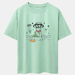UFO Take Away Dinosaurs Print Drop Shoulder Oversize T-Shirt