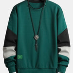 Color Block Sweatshirt & Jogger Pants With Pintuck