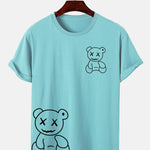 Line Shaped Bear Print T-Shirt