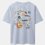 Galaxy Astronaut Print Drop Shoulder Oversize T-Shirt