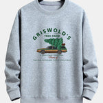 Car Christmas Tree Print Relax Fit Sweatshirt