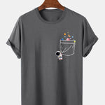 Astronaut Space Pocket Print T-Shirt
