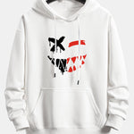 Dissolving Evil Smiley Face Print Relax Fit Hoodie