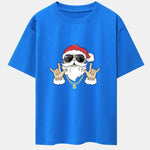 Hip Hop Santa Print Heavy Weight Drop Shoulder Oversize T-Shirt
