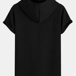 Geometry Jacquard Hooded Arc Hem T-Shirt