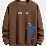 Never Give Up Smiley Face Print Relax Fit Sweatshirt