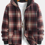 Teddy Fleece Lined Flannel Plaid Hoodie