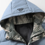 Camouflage Lined Pockets Hooded Puffer Coat
